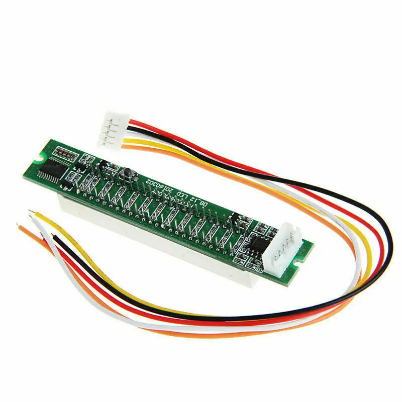 Mini Double Dual 12-bit LED Music Level Indicator Module Adjustable Light Speed VU Meter Stereo Amplifier Board with AGC Mode