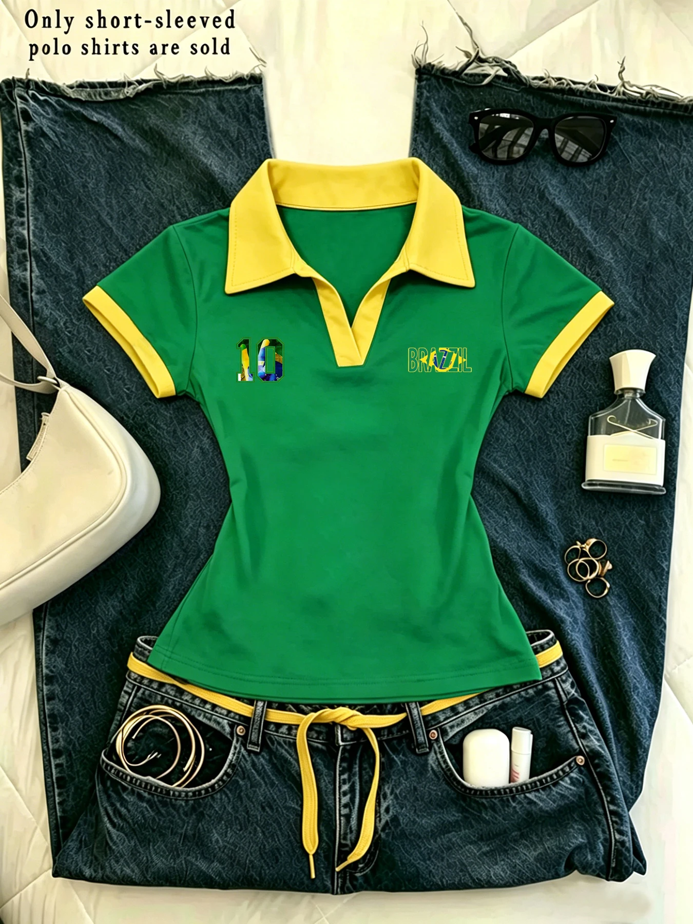 Amazing summer Women's slim polo with small V-neck and short sleeves is easy and fashionable this is what you really need