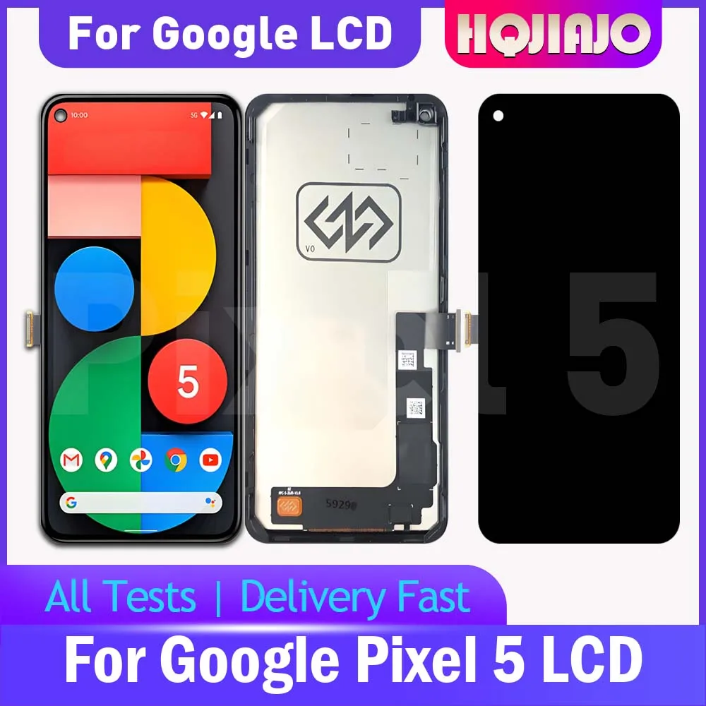 6.0인치 TFT LCD 구글 픽셀 5 LCD 디스플레이 터치 스크린 디지타이저 픽셀 5 GD1YQ GTT9Q G5NZ6 LCD 교체 부품 어셈블리
