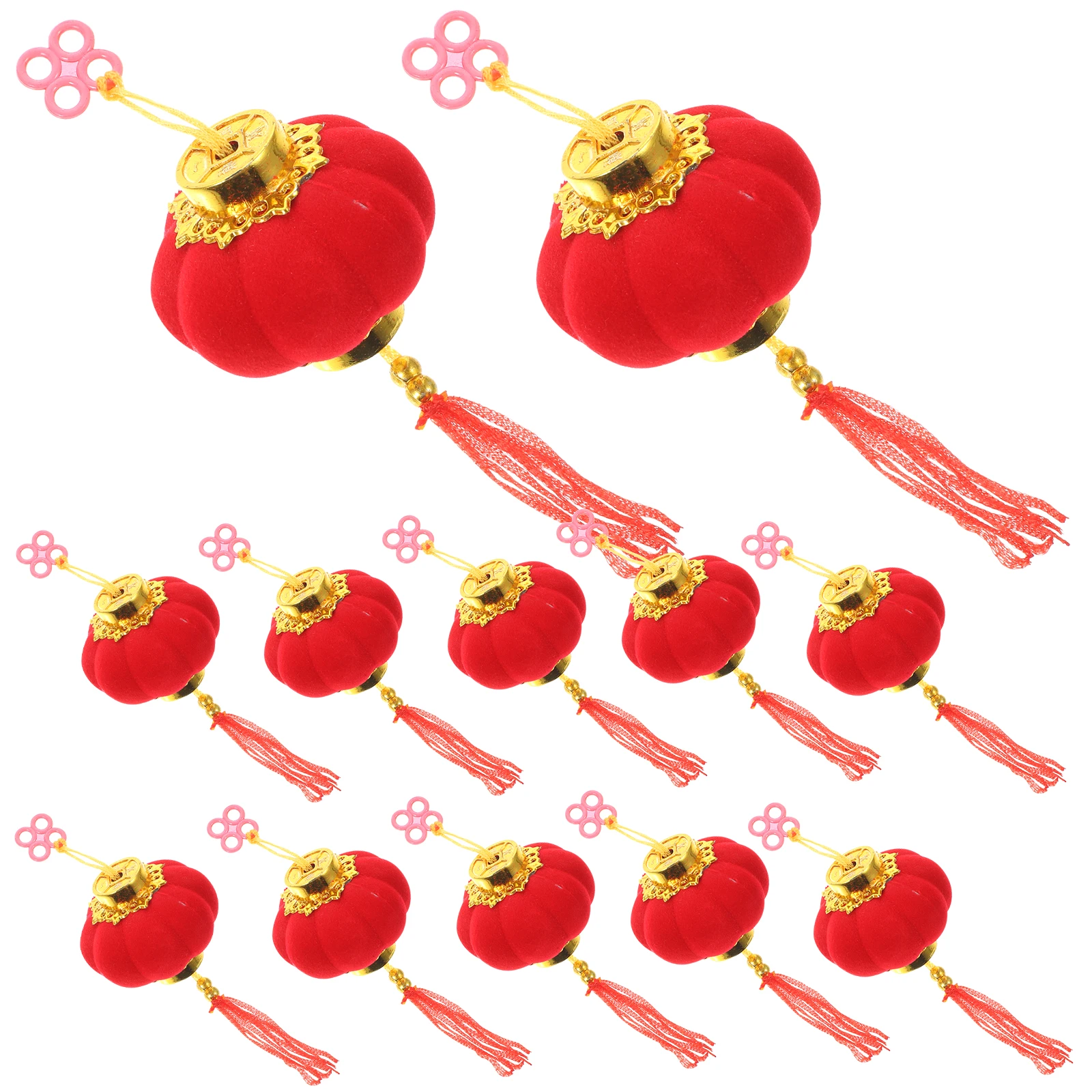 

25pcs Red Chinese Lanterns Small Hanging naments Decorative Bonsai Lanterns Festive Party Home Shop School Office Garden Decor