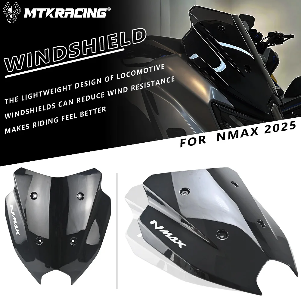 

MTKRACING For YAMAHA NMAX 2025 Motorcycle Windshield Modified Windscreen Wind Shield Guard Deflector Guard Accessories