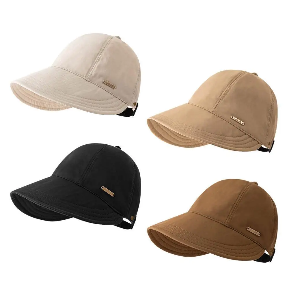 Damen-Fischerhut mit breiter Krempe, UV-Schutz, Pferdeschwanz-Sonnenhut, verstellbar, aus Polyester, für Outdoor-Reisen, Strand, Angeln, Visier, Bucket Cap – Detail 1
