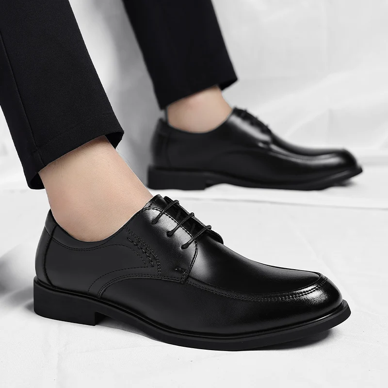 

Autumn New Men Leather Office Formal Shoes Brand Oxford Shoes for Business Parties Comfortable Quality Men Lace Up Casual Shoes