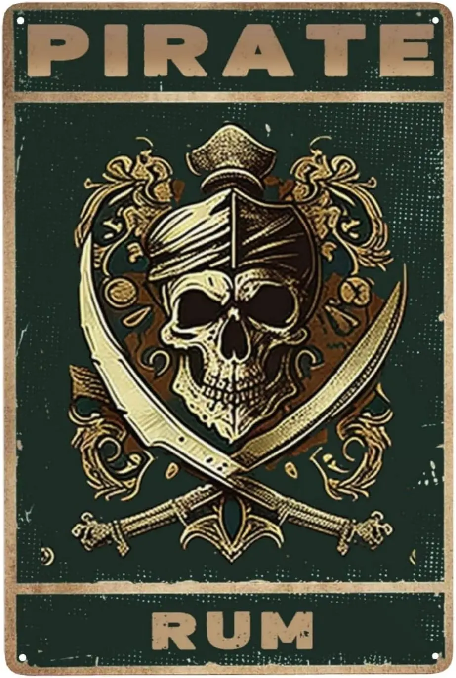 Funny Relief Style Skull And Sickle Metal Sign Wall Art Rustic Pirate Rum Signs Retro Exotic Unique Urban Signage Decor Tin Sign