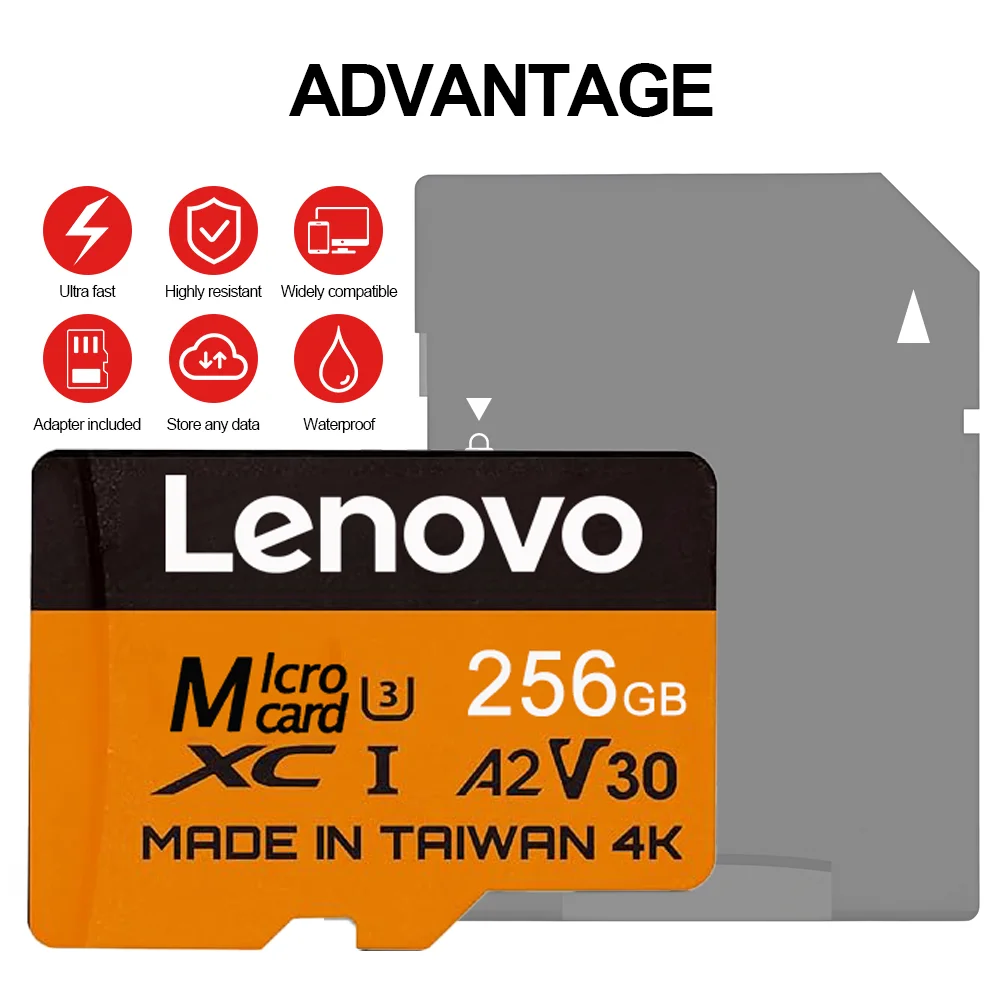 Lenovo High Endurance Micro SD Card 512GB 256GB 128GB 64GB A2 4K V30 TF Memory Card for Switch Camera PC - view 6