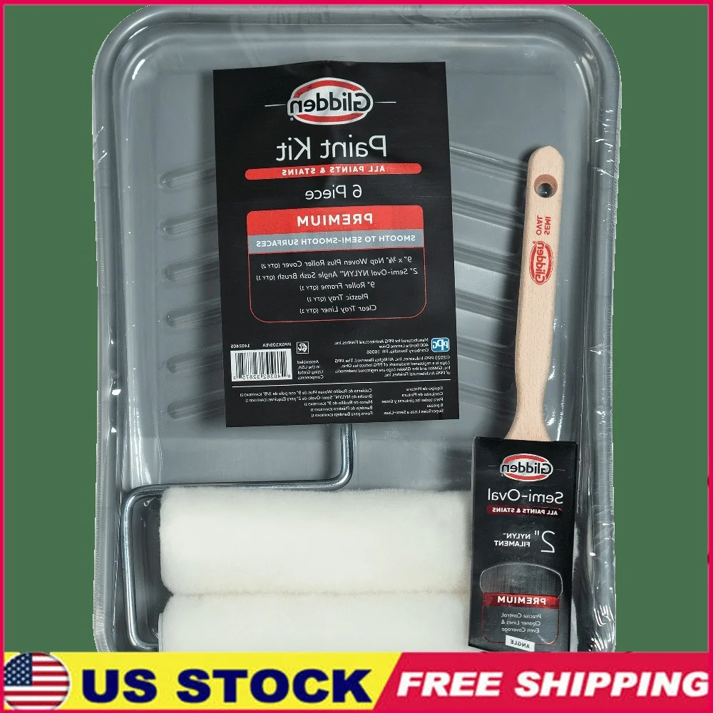 

Комплект лотков для краски из 6 предметов с крышками для валиков, рамка для кистей, поднос для всех пятен от красок, эргономичные моющиеся многоразовые инструменты