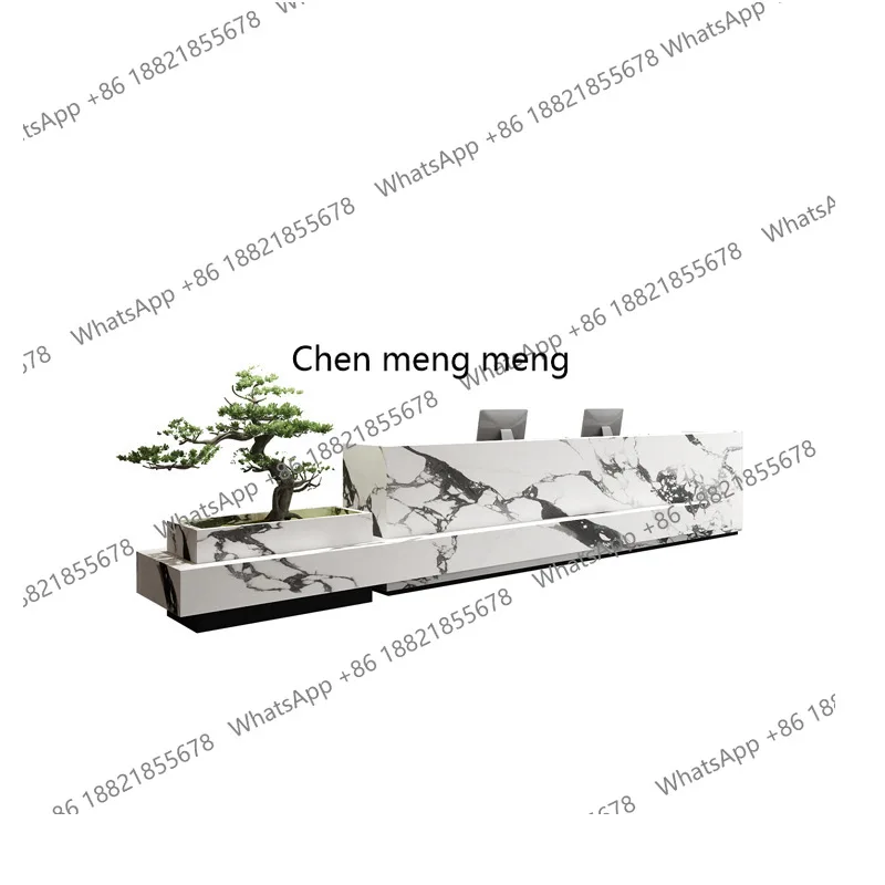 مكتب استقبال لفندق الشركة، طاولة بار لصالونات التجميل الرخامية، مكتب استقبال لمؤسسة التدريب على الطراز الصيني الحديث