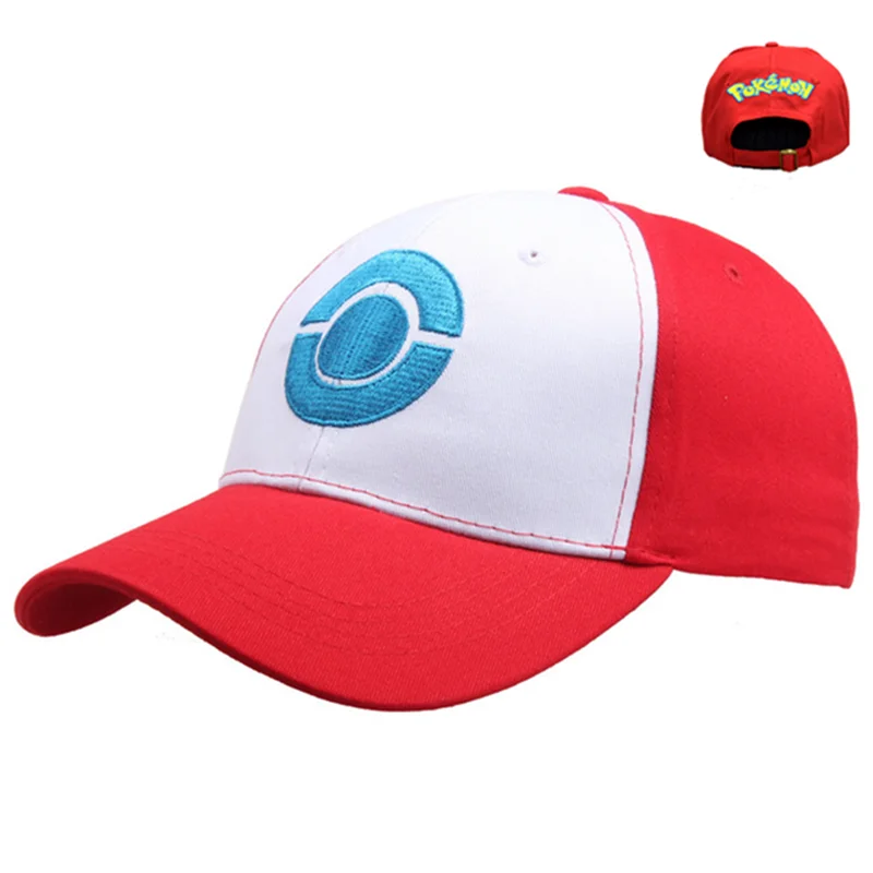 Chapeau de soleil d'épissure mignon, chapeau de Cosplay d'anime de cendre Ketchum, casquette de Baseball brodée, poche réglable, accessoire de fête