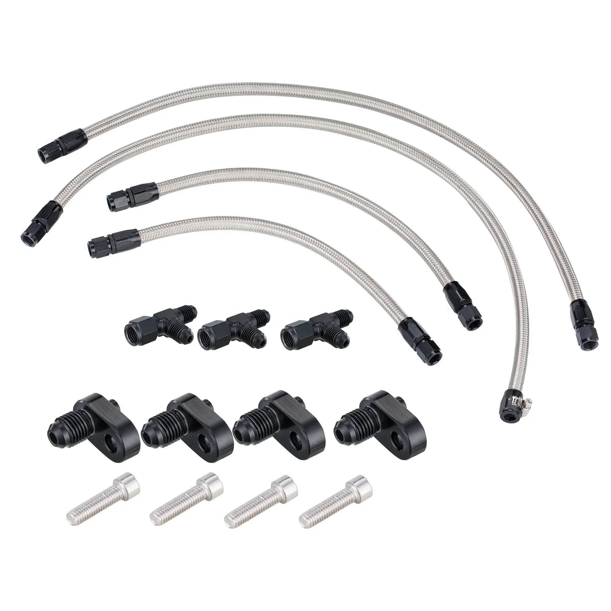 

Hao Fa Coolant Crossover Steam port kits Tube Stainless Steel Braided Hose Vent Kit for LS Series LSX LS1 LM7 LR4
