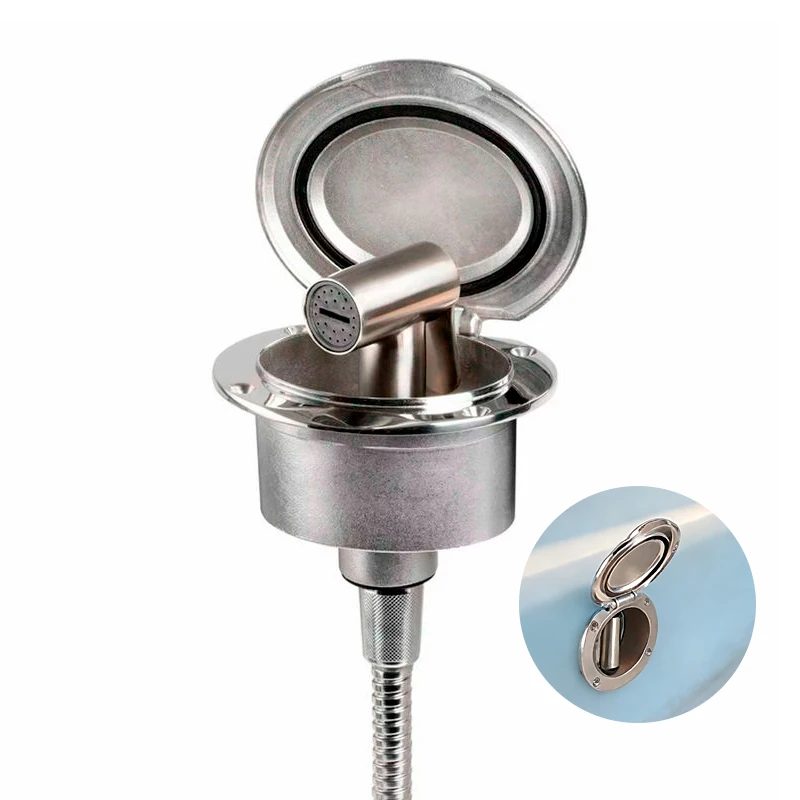 Marine Deck Shower Marine Recessed Shower Kit Stainless Steel Yacht Marine Replacement Accessory Deck Mount Watercraft Fishing