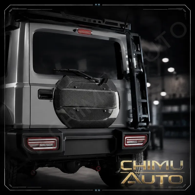 【CHIMU AUTO】 Carbon Fiber Texture Spare Tire Cover for Jimny 4x4 Offroad Auto Exterior Accessories Rear Wheel
