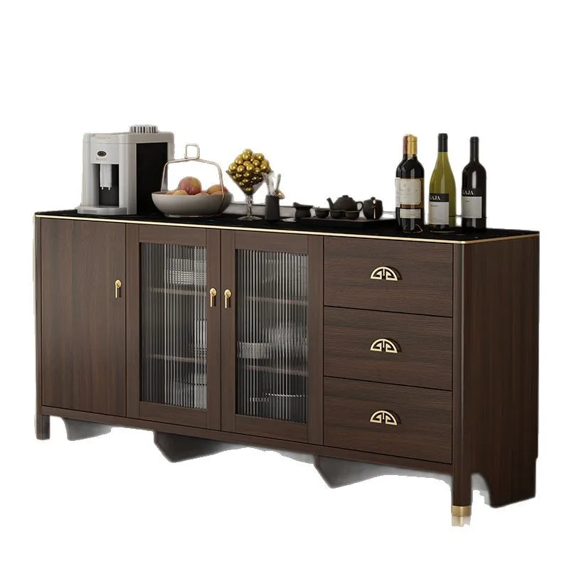 

Обеденный край из шифера из массива дерева, современные минималистичные шкафы, китайская гостиная в новом стиле, шкаф для чая и вина, кухня