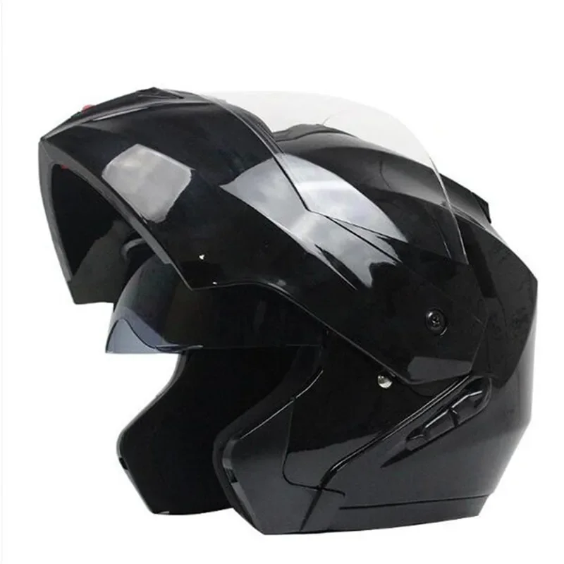 Latest DOT Approved Safety Modular Motorcycle Helmet Voyage Racing Dual Lens Flip Helmet with Rear Wing Interior Visor