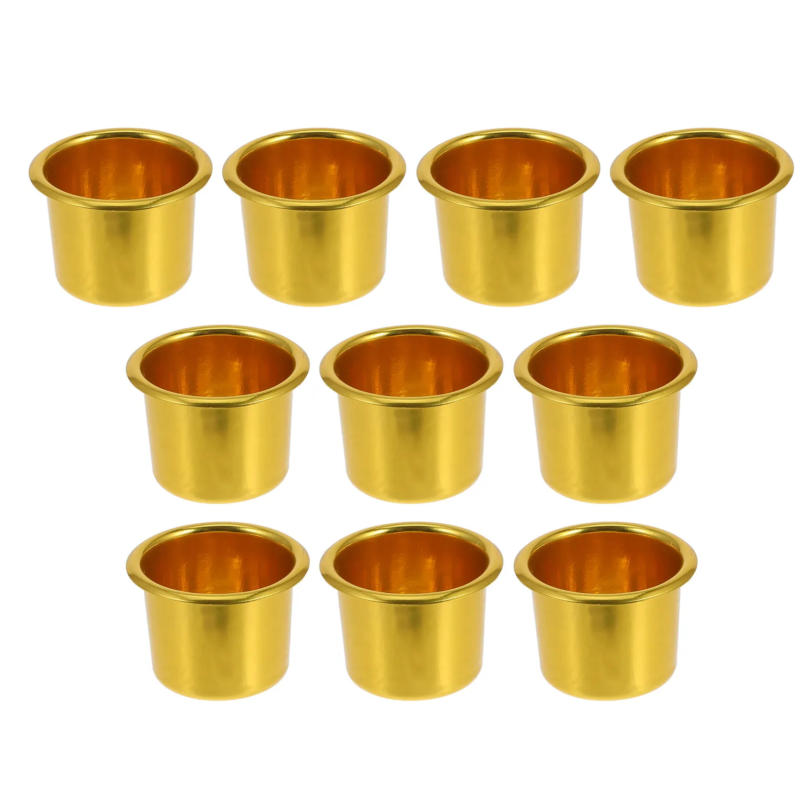 10Pcs Aluminum Tealight Candlestick Cup with Drain Hole Drip Proof Holder for Wedding Decor Religious Ceremonies Buddhist Ghee