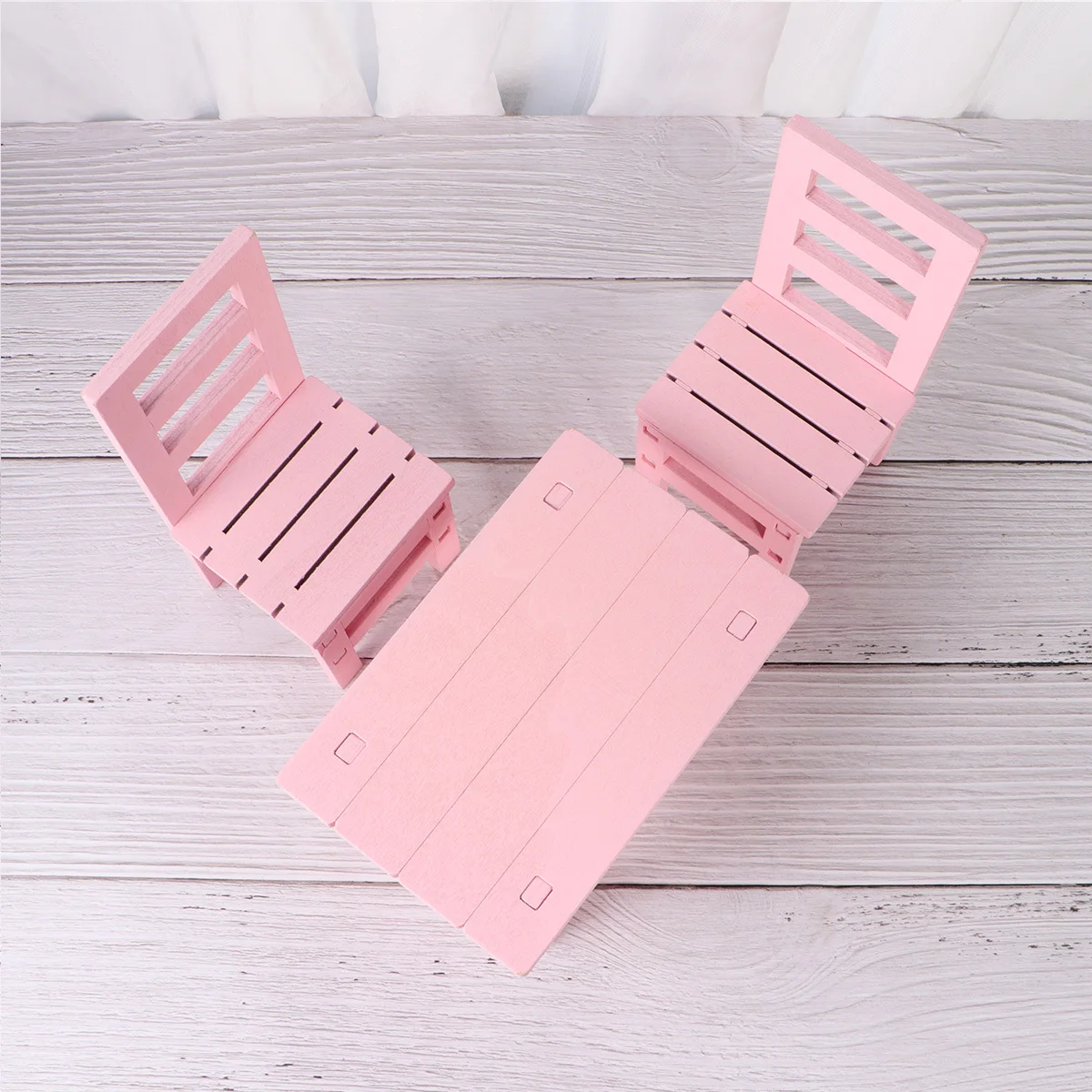 

3pcs Mini Wooden Chair Decor Vintage Simulated Wood Craft For Cafe Home Hotel Bookstore Photography Props Desk Living Room