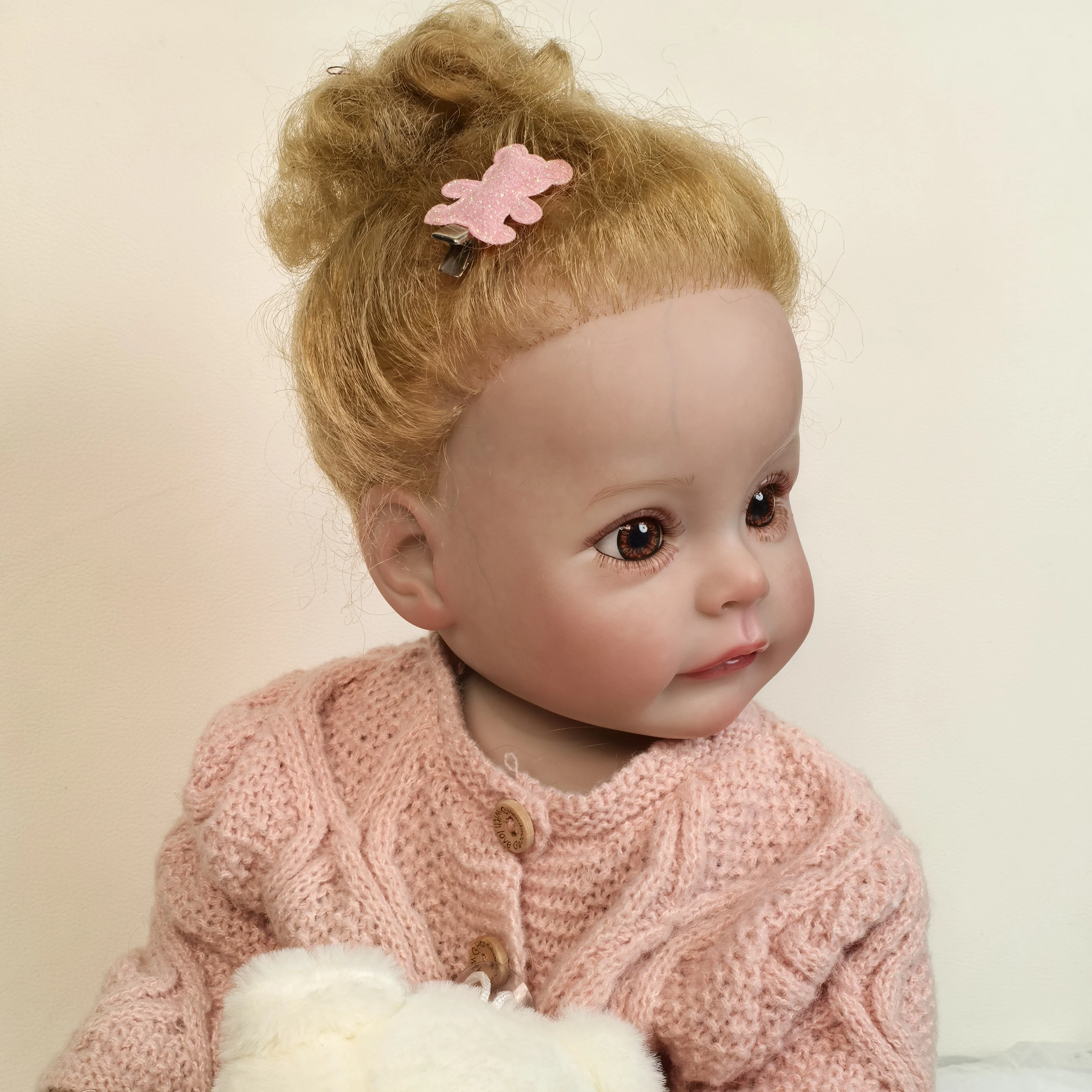 55 cm/22 inch Realistic Girl Reborn Baby Doll Silicone Vinyl Full Body Doll Reborn with 3D-Painted Birthday XMAS Easter Gift Toy