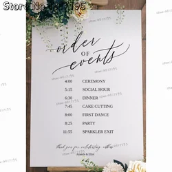 Timeline di nozze nome personalizzato date matrimonio benvenuto specchio adesivo in vinile Design semplice ordine di eventi adesivo personalizzato per l'arte del matrimonio