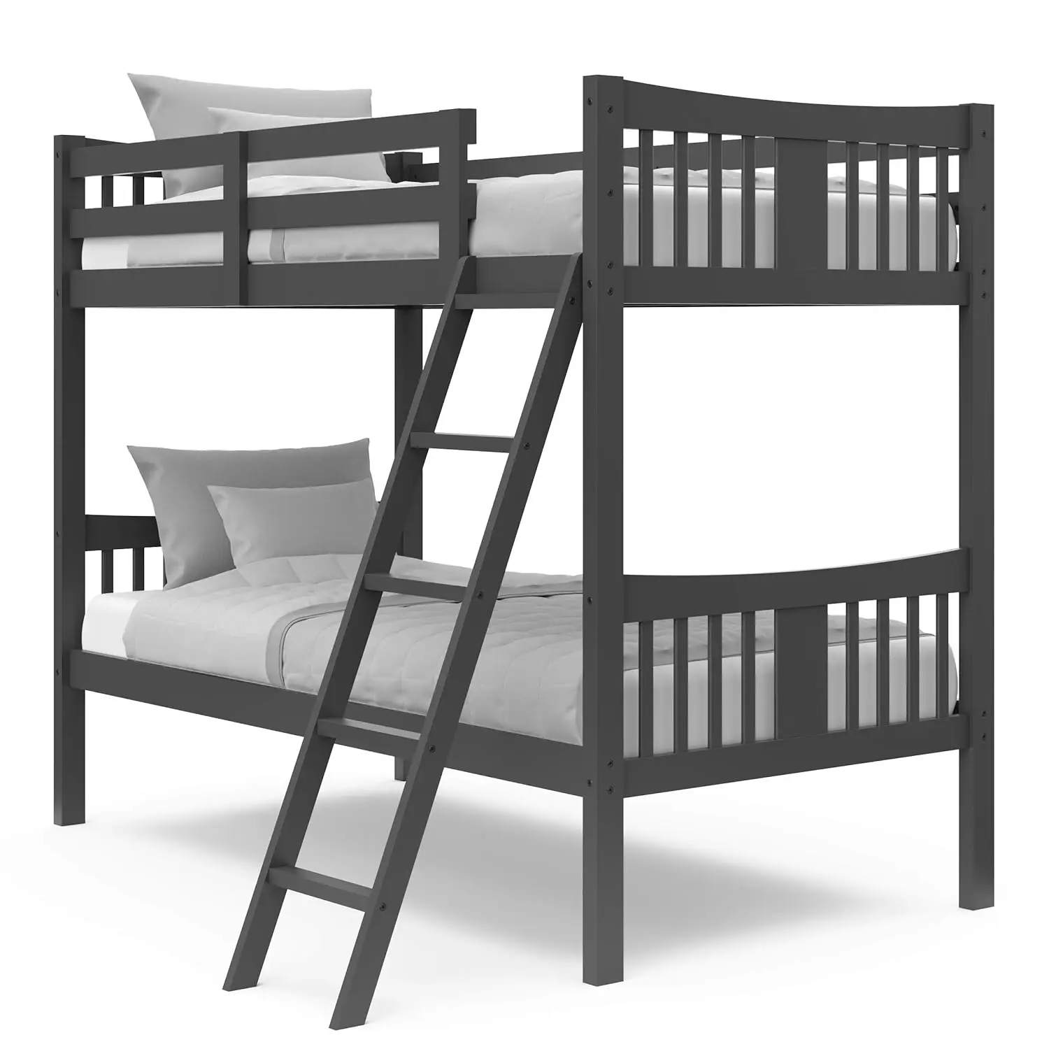 Caribou Twin-over-Twin Bunk Bed (Gray) – GREENGUARD Gold Certified, Converts to 2 individual twin beds