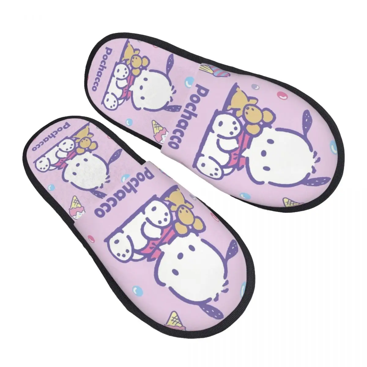 

Изготовленные на заказ тапочки из пены с эффектом памяти Pochacco Sanrio, женские мягкие теплые домашние тапочки