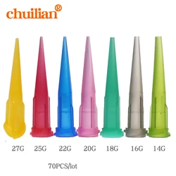 70pca/lot 14G - 27G TT assorted Plastic Conical Smoothflow Tapered Needle/Tips Dispense Tips set Glue dispensing nozzle