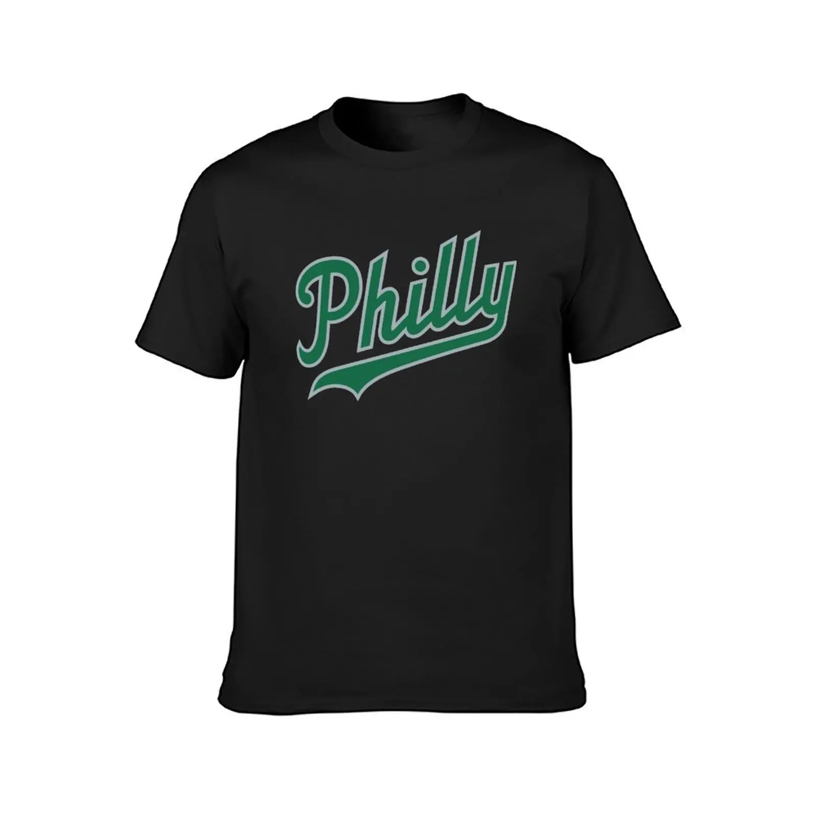 Philly Script - White/Green T-Shirt customizeds summer top mens graphic t-shirts hip hop