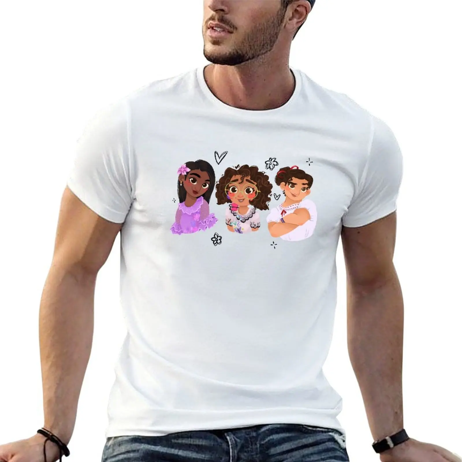 Camiseta de las tres hermanas encantadas: Mirabel, Luisa, Isabella, camisetas gráficas para hombre, camisetas de marca de lujo de alta calidad