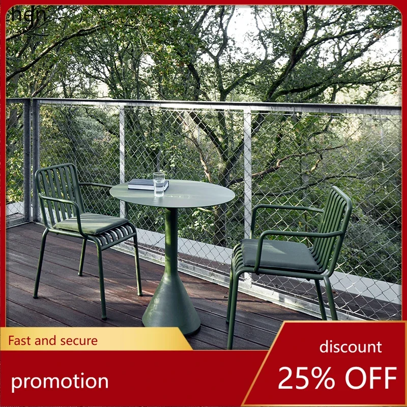 A2-26 open-air balcony villa outdoor small round waterproof sunscreen outdoor dining table and chair combination