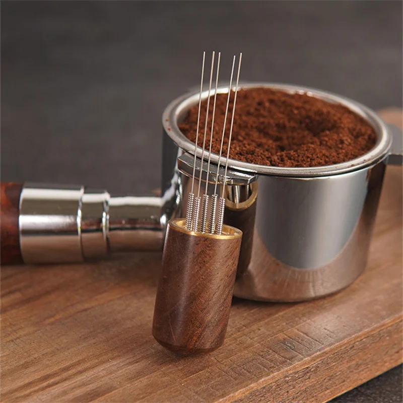 5/10pcs Stainless Steel Coffee Powder Tamper 6 Pin Espresso Powder Stirrer Distributor Leveler Cafe Stirring Barista Accessories