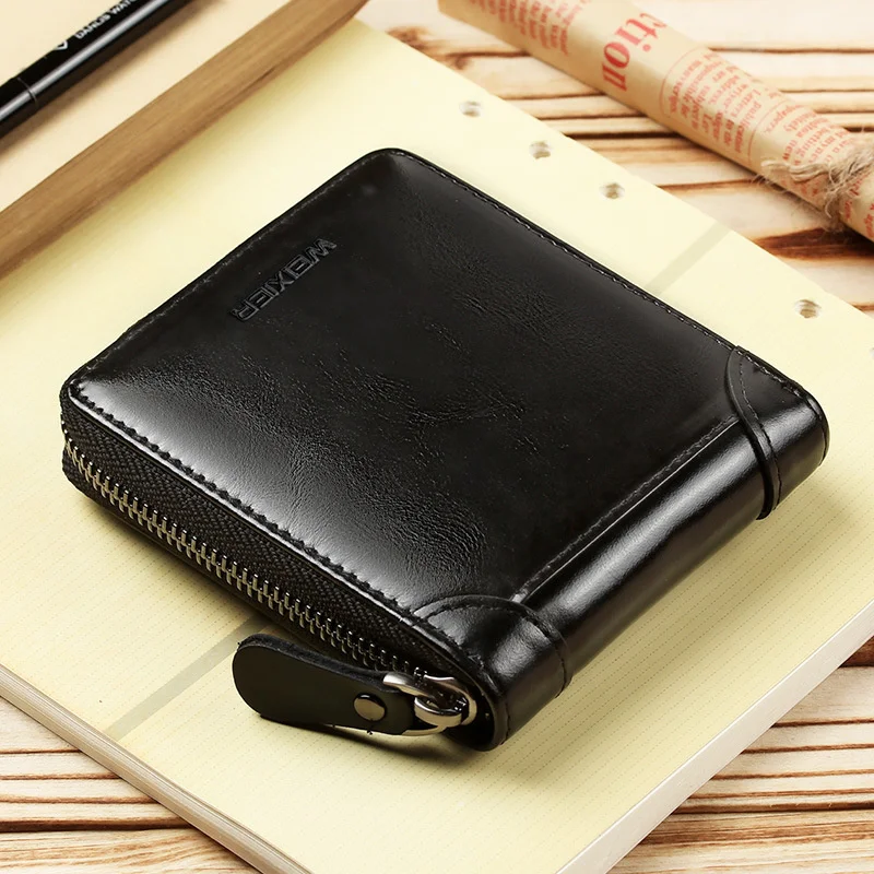 

Weysfor PU Leather Men Short Wallet with Coin Pocket Vintage Hasp Mens Wallets Card Holder Luxury Male Zipper Purse