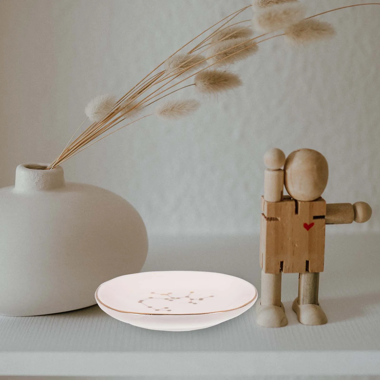 

Stylish Ceramic Trinket Plate Jewelry Organizer Dish Unique Design for Earrings Rings Necklaces Home Decor Gift
