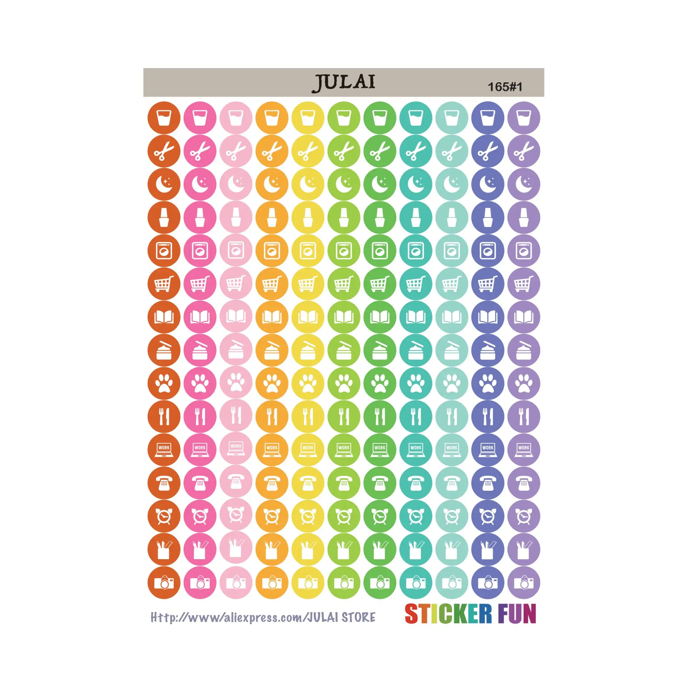 165 Colorful Mini Dot Stickers 6mm Daily Weekly Monthly Planner Paper Stickers For Journal Calendar Notebook Scrapbooking