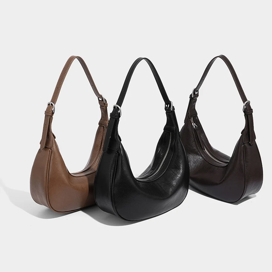 

Women's Shoulder Bag PU Leather New Lady Crescent Underarm Bag Fashion Minimalist Crossbody Bag for Daily Casual Outfit Commuter