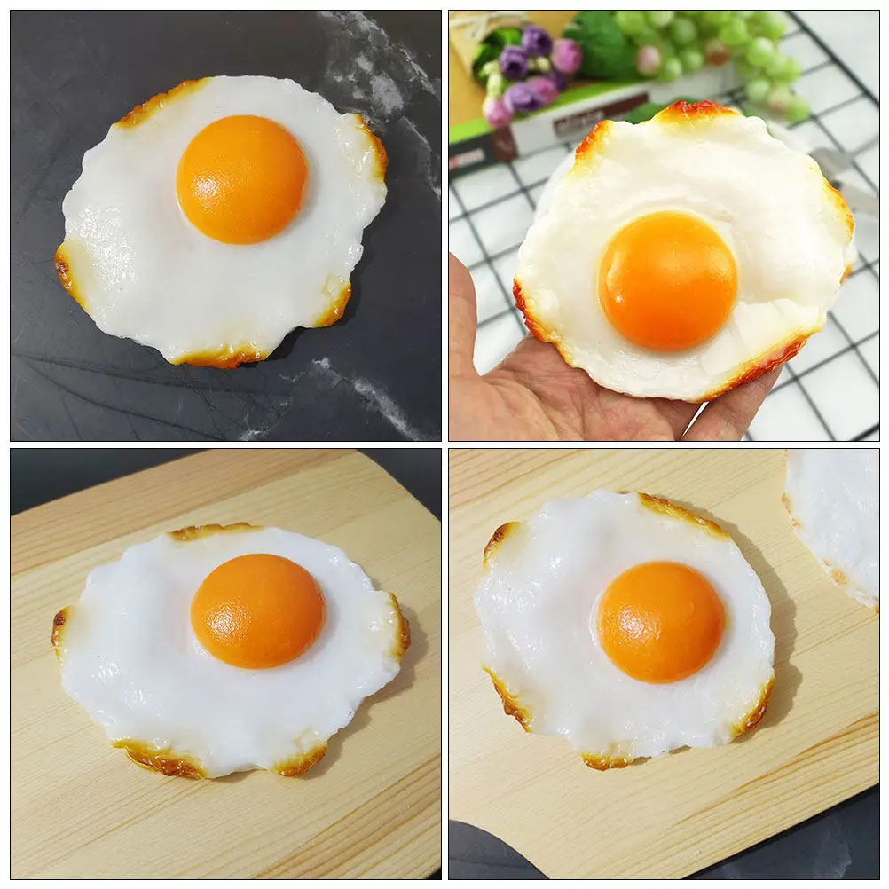 

Artificial Fried Egg Simulation Chicken Egg Lifelike Decorative Food Props Ideal for Home Photography Fake Food Models