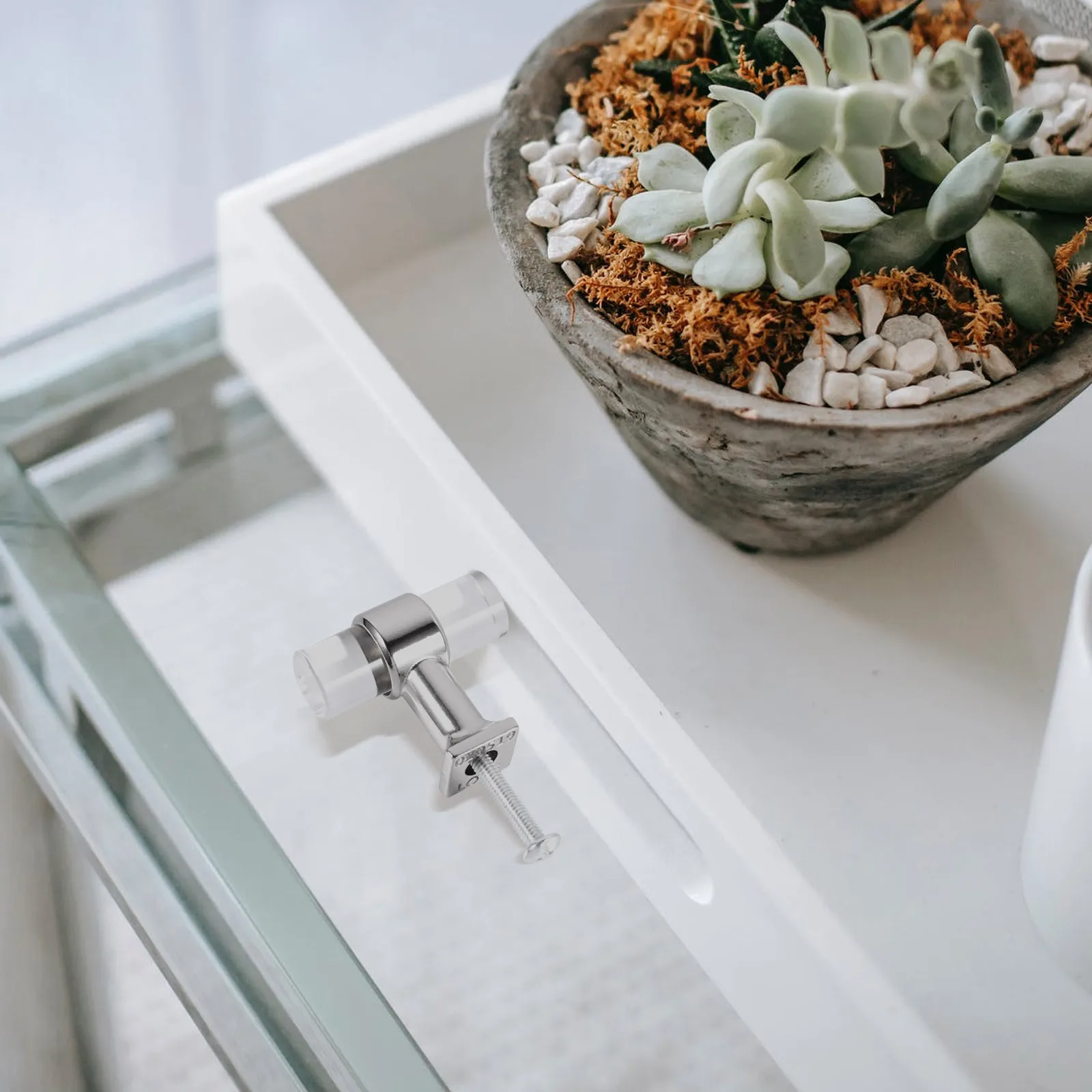 

6Pcs Transparent Handles Durable Strong Safe Comfortable Ergonomic Design Modern Home Decor Drawers Cabinets Desks Furniture