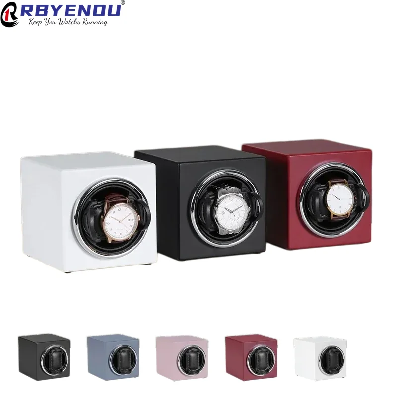 OEM For Watch Vertical Single Watch Winder Mini Motor Case Dial Automatic Matte Painted Watch Organizer Box Customizable Logo