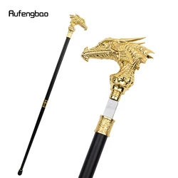 Golden Luxury Dragon Head Walking Stick with Hidden Plate Self Defense Fashion Cane Plate Cosplay Crosier Stick 93cm