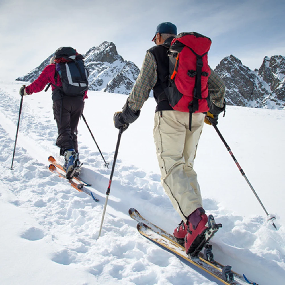 Tongkat Ski ringan untuk pria wanita, tongkat seluncur salju, tongkat Ski ringan bahan aluminium 7075, dengan pegangan gabus untuk pria dan wanita