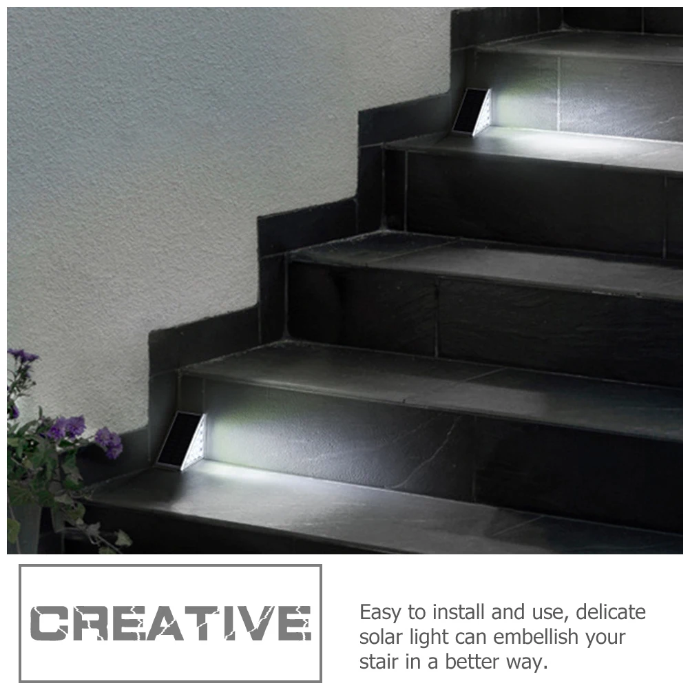 

Step Outdoor Stair Light Solar Deck Light Ip68 Waterproof Abs Pc Durable Automatic On Off Long Lasting Illumination Garden Yard