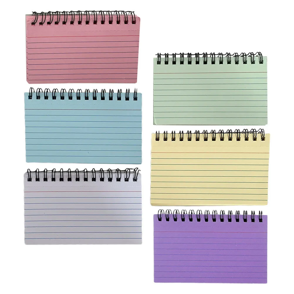 6Pcs Mini Spiral Notepads Colorful Writing Pads for Lists Reminders Convenient Pocket Notebooks for Students Teachers Daily
