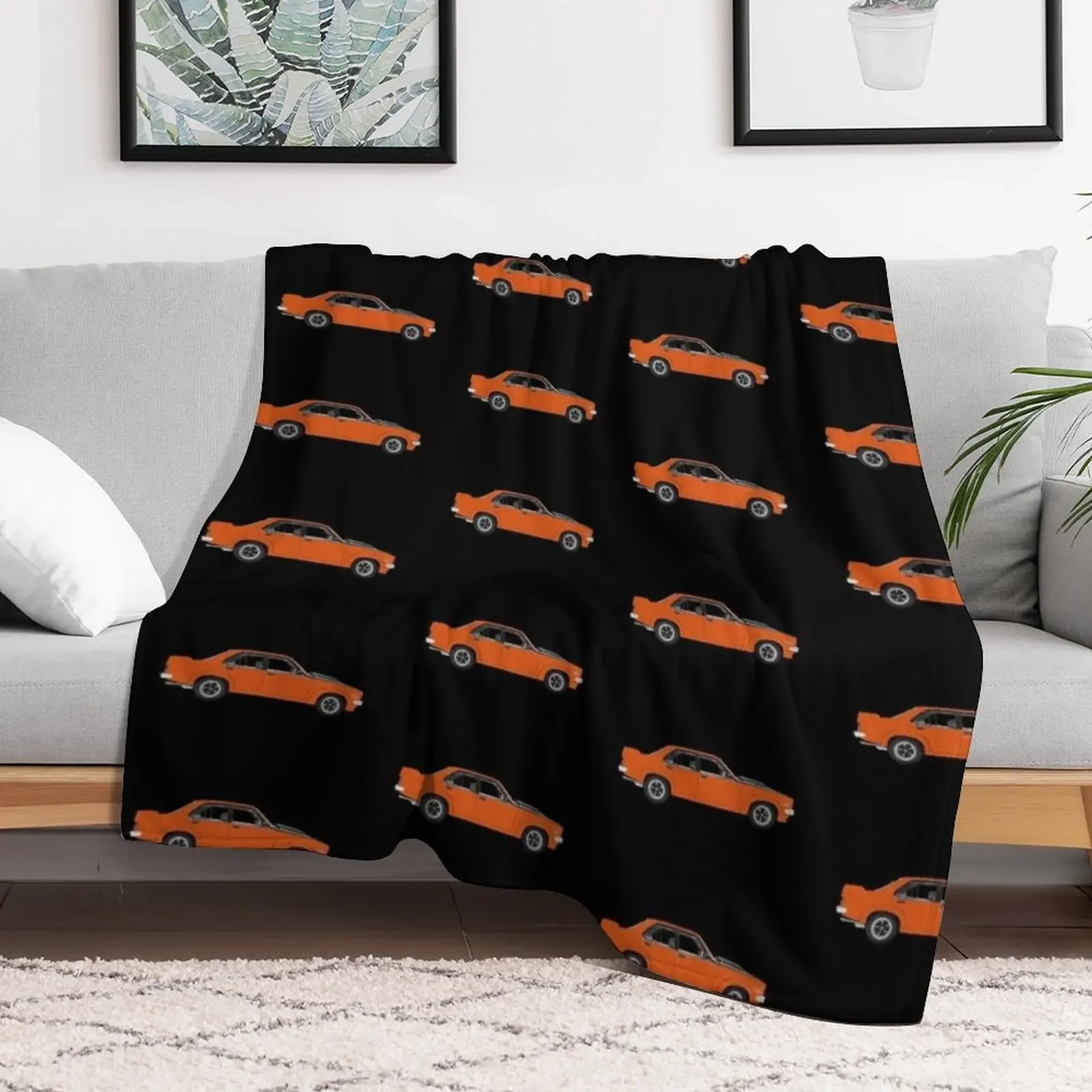 New LH Holden Torana SLR/5000 1974 Saffron Orange on Black Throw Blanket manga Hairys Softest Blankets