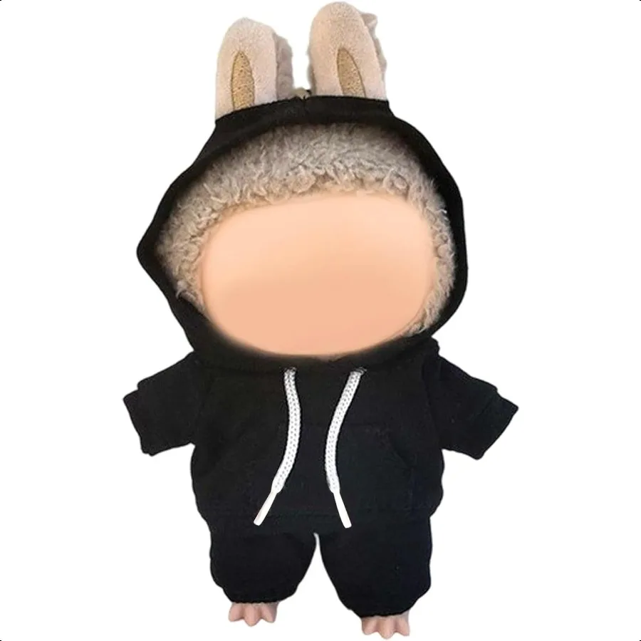 

Doll Clothes for 17cm Dolls Clothing Outfit Casual Style Hoodies Pants Clothes No Doll Black