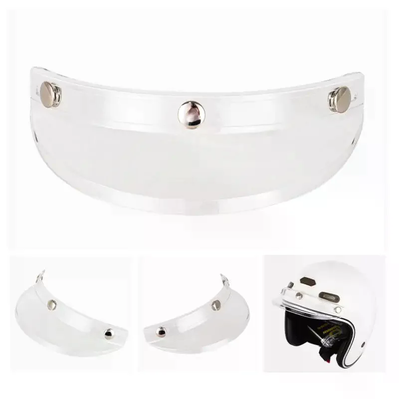 1Pcs 3 Snap-Button Visor Jet Helmet Visor Brim Motorcycle Scooter Helmet Accessory For Retro Half Helmets Outdoor Riding