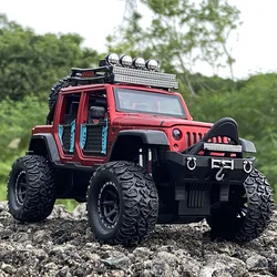 Jeeps Wrangler Rubicon-modelo de camioneta de aleación para niños, juguete de Metal fundido a presión, vehículos todoterreno, colección de modelos de coches, juguetes para niños, regalo, 1:24