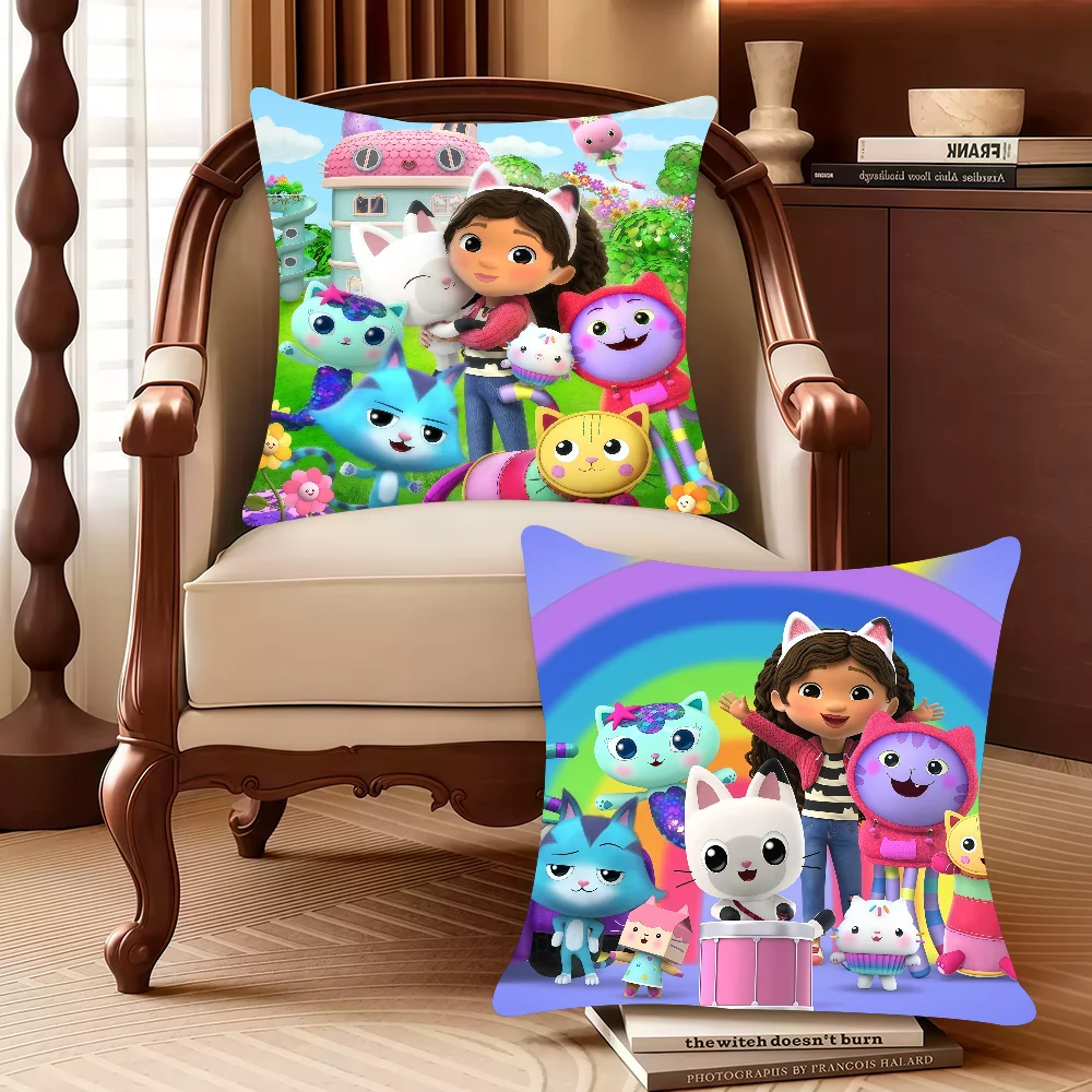 Cartoon G-Gabbys Dollhouse Pillow Case Decor Protective Covers Comfortable Soft For Sofa Living Room Home Office