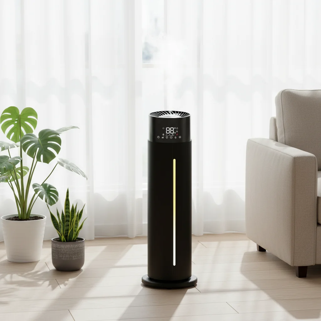 OEM/ODM 10L Smart Aromatherapy Humidifier Tower Tall Floor Standing Cool Mist Ultrasonic Air Humidifier for Home Large Room Use