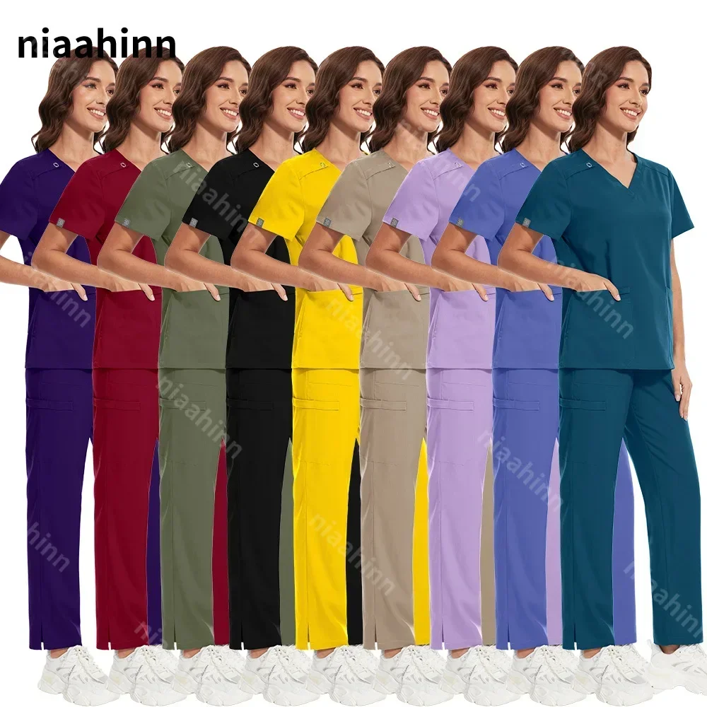 Niaahinn-Uniforme médical de salle d'opération, ensemble de travail hospitalier, accessoires d'infirmière, propordentaire, vêtements de travail pour animaux de compagnie imbibés, vente en gros