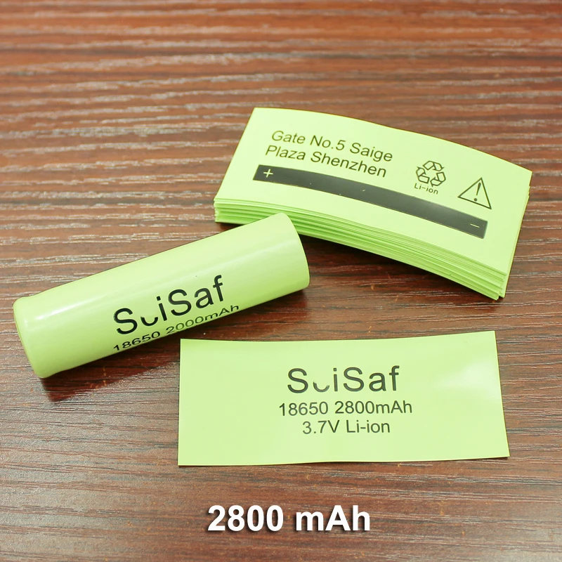 100 pçs/lote bateria de lítio embalagem manga 18650 calor shrinkable bateria embalagem pele da bateria pvc filme termoencolhível 2000mah