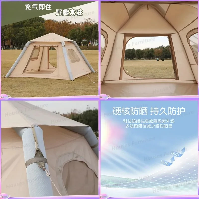 For Inflatable Camping Tent TPU Windproof Rainproof Outdoor Family Single Hiking Shelter Car Roof Top Auto Accessories Gear