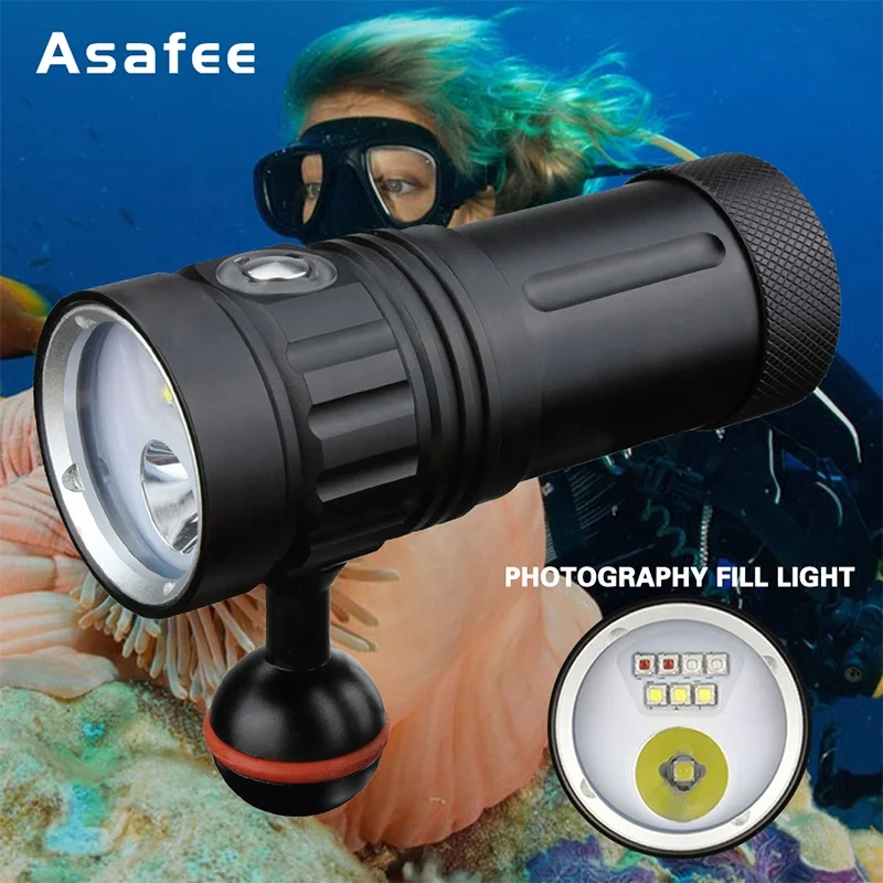 

Asafee New Powerful Diving Photography Fill Light Spotlight Floodlight Diving Flashlight White Blue Red Sea Animal Fill Light