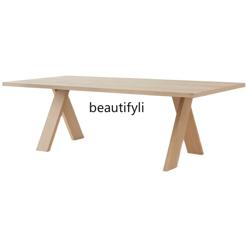 S Nordic Solid Wood Rectangular Conference Table Office Workbench Modern Creative Conference Table Personality Dining Table